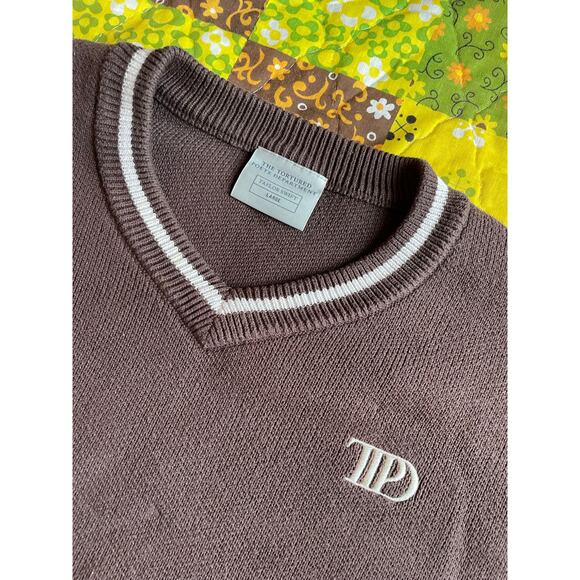 Taylor Swift Tortured Poets Department (TTPD) V-Neck Brown Cropped Sweater sz L - Picture 4 of 8